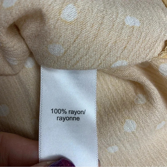 Maurice’s yellow/white dotted bell sleeve top size XS NWT - Picture 8 of 9